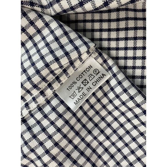 Old South Men's Medium Button Up white/black check Embroidered Logo CLEAN - Picture 10 of 12